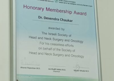 Dr Devendra Chaukar Honarary Mention Award